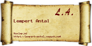 Lempert Antal névjegykártya